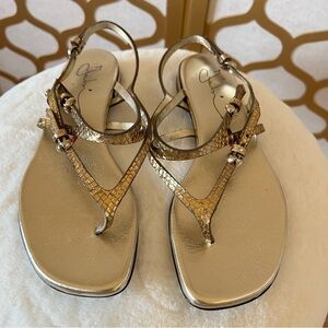 FABI gold flat sandals size 36 new